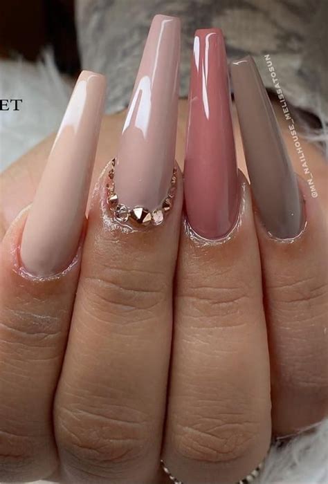 pink coffin nails design|More.